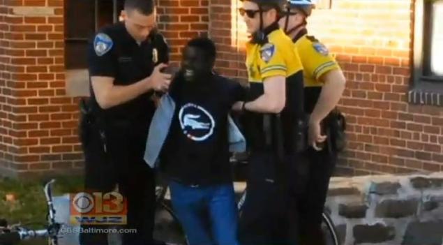Baltimore Police taking Freddy Gray into custody after he complained of injuiries
