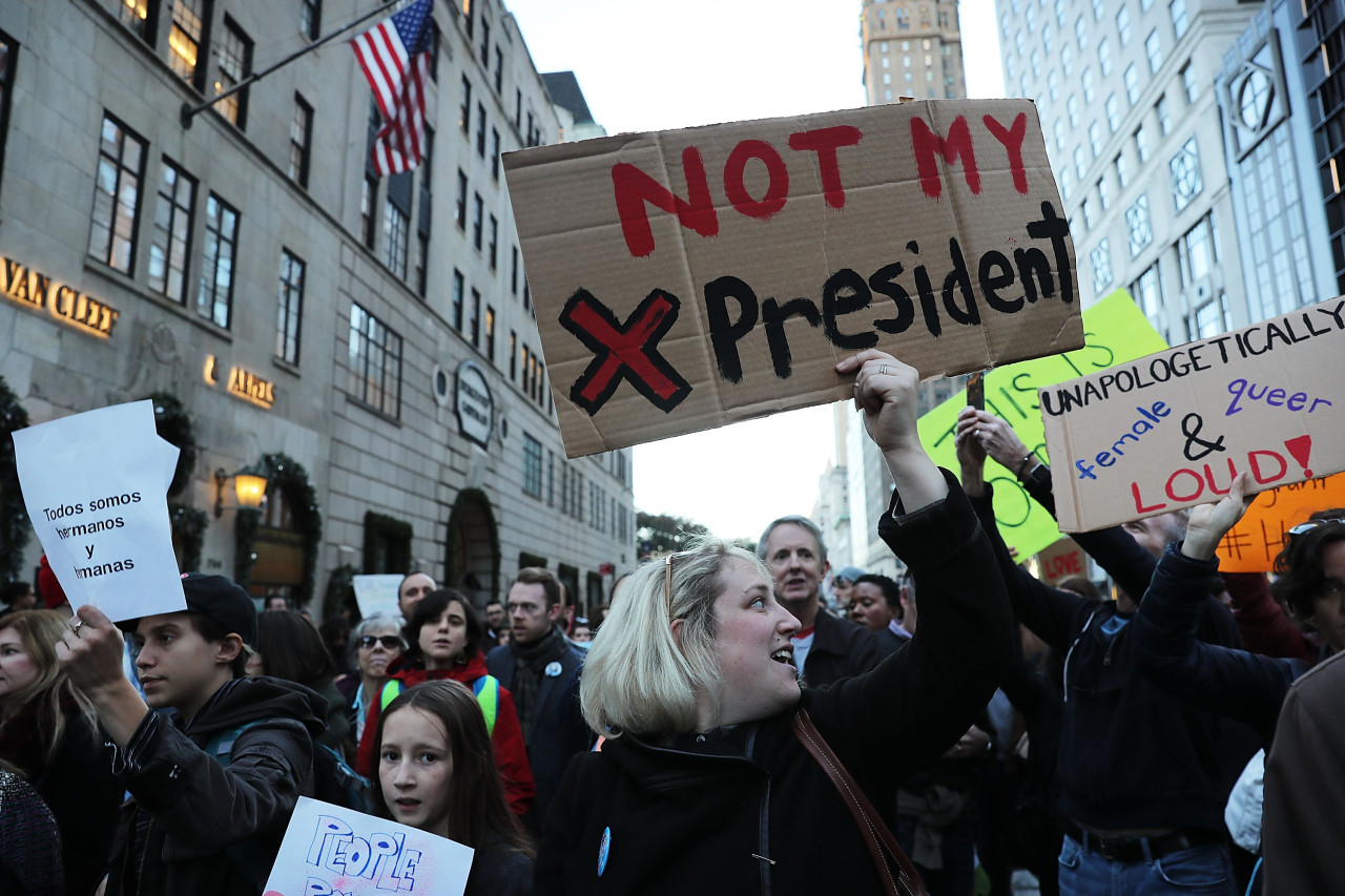 #Not My President sign at anti-Trump rally