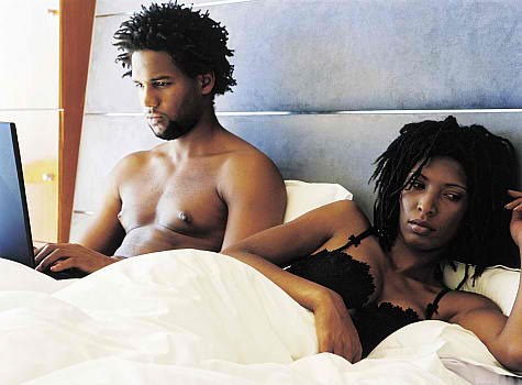 black-couple-technology-fight