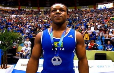 Assumpcao won gold, upsetting Brazil's leading gymnast at the time, veteran Diego Hypolito.