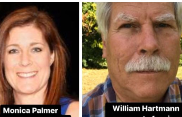 Monica Palmer and William Hartmann stood in the doorway, attempting to block democracy from finding its way."