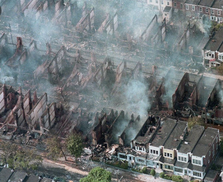 11 people were killed in the infamous 1985 MOVE bombing where dozens of homes were destroyed in Philadelphia when police deploye