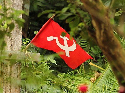 Pictured: A Communist Hammer and Sickle Flag