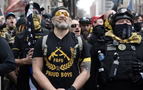 Donald Trump's rabid right-wing followers, especially the white supremacist elements, like the Proud Boys, are marching today in