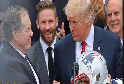 Belichick (once an enthusiastic supporter of Donald Trump) declining to accept the Presidential Medal of Freedom