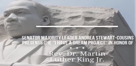 In honor of Rev. Dr. Martin Luther King Jr. Day, Senate Majority Leader Andrea Stewart-Cousins released the "I have a dream" vid