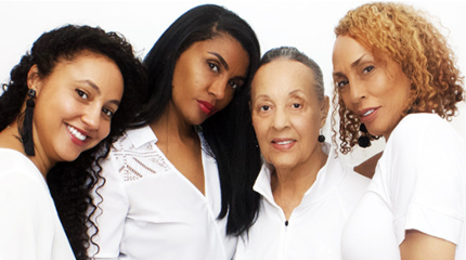 Meet the founders of MoR Essentials LLC — Tee Hardaway and Hannelore Gome, their mother, Michee Harris, and their 90-year old gr