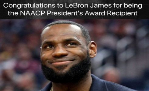 NAACP Saturday bestowed NBA superstar, business entrepreneur, and philanthropist, LeBron James, will the prestigious President’s