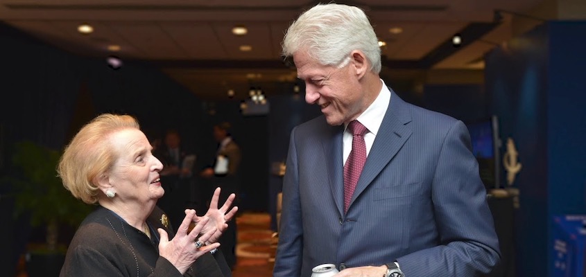 Madeline Albright and Bill Clinton