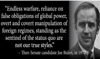 Will Joe Biden end the endless wars America always engages in or won’t he?