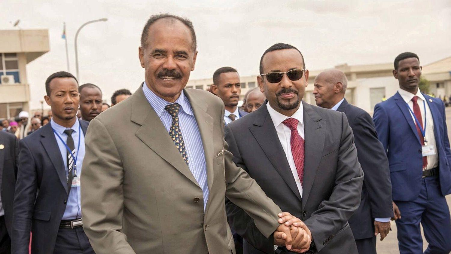 Isaias Afwerki and Ethiopian Prime Minister Abiy Ahmed