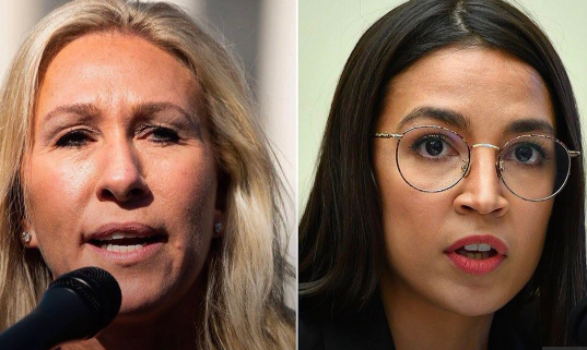 Republican Rep. Marjorie Taylor Greene confronted Democratic Rep. Alexandria Ocasio-Cortez outside the House chamber on Wednesda