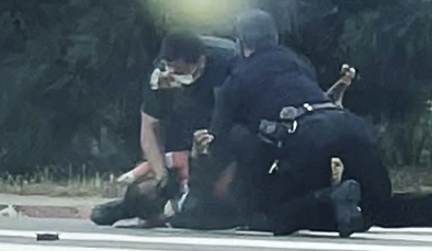 San Diego Police shown above beating up homeless Black man allegedly for the crime of urinating while Black.