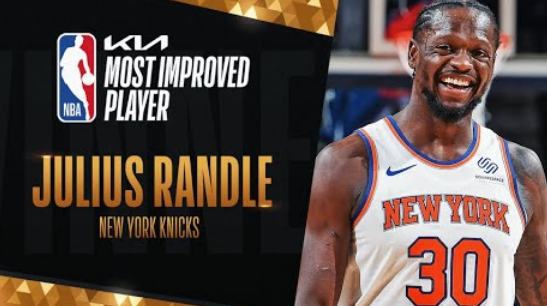 New York Knicks forward Julius Randle has been named the 2020-21 Kia NBA Most Improved Player