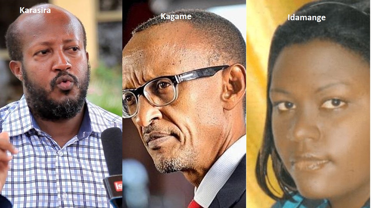 Picture Left to Right: Aimable Karasira, Paul Kagame, Idamange Iryamugwiza