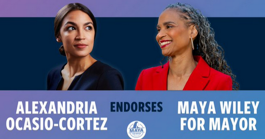 New York City mayoral candidate Maya Wiley received an endorsement from Congresswoman Alexandria Ocasio-Cortez