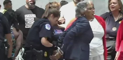 voting rights activists, and Ohio Congresswoman Joyce Beatty, were arrested during a peaceful demonstration in the Hart Senate O