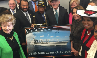 Congressional delegation went to San Diego for the U.S. Navy Christening Ceremony of the USNS John Lewis ship.