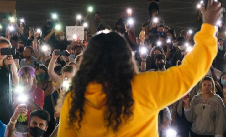 Missouri Congresswoman Cori Bush (shown above in yellow) released the following statement after more than a hundred community me