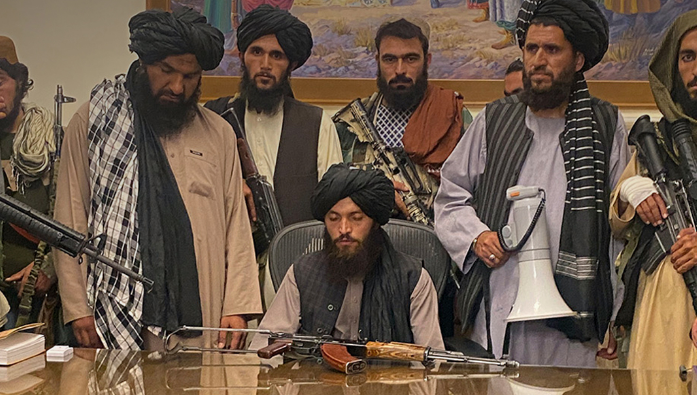 collapse of the Afghan government following the seizure of power by the Taliban