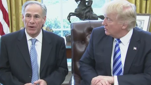 Texas Governor Greg Abbott and the twice-impeached dunce Donald Trump