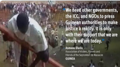 massacre of more than 150 people and the rape of dozens of women in a Guinea stadium on 28 September 2009