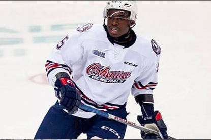 A Black hockey player was on the receiving end of a racist gesture