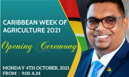 Caribbean Week of Agriculture (CWA) gets underway 4 October 2021.