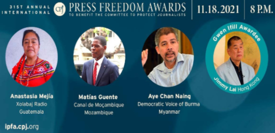 The Committee to Protect Journalists (CPJ) today paid tribute to brave journalists from Guatemala, Mozambique, and Myanmar