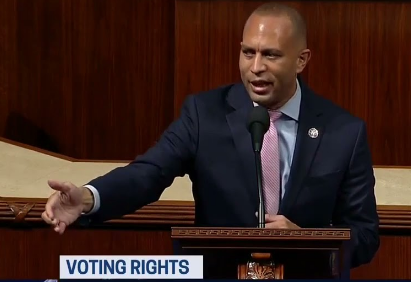 Hakeem Jeffries (D-N.Y.) said in an interview broadcast late Sunday that the “integrity of our democracy” is threatened