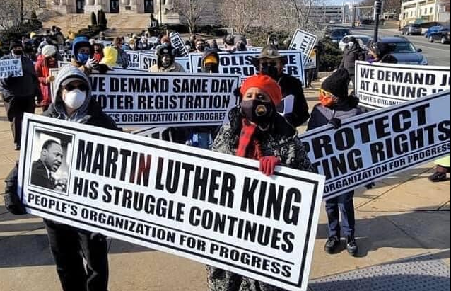 People’s Organization For Progress is calling for a MILLION PEOPLE’S MARCH FOR VOTING RIGHTS, EQUALITY, AND DEMOCRACY