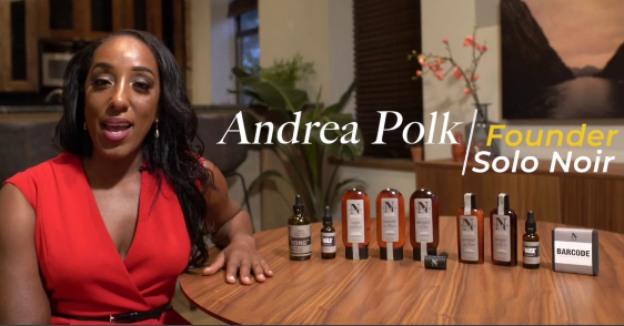 Andrea Polk, owner of the award-winning men’s grooming product line, Solo Noir,