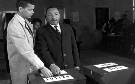 Dr. Martin Luther King Jr and Julian Bond.