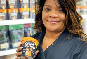 Chef Liz Rogers, Founder, President, and Executive Chef of Creamalicious, one of the only Black-owned national ice cream brands