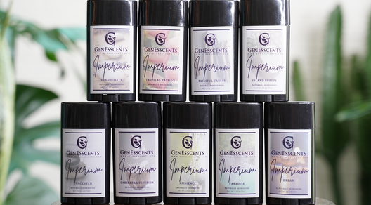 GenEsscents, a collection of plant-based, baking soda-free deodorants.