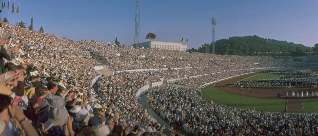 Telecast of the Olympic games in Rome in 1960
