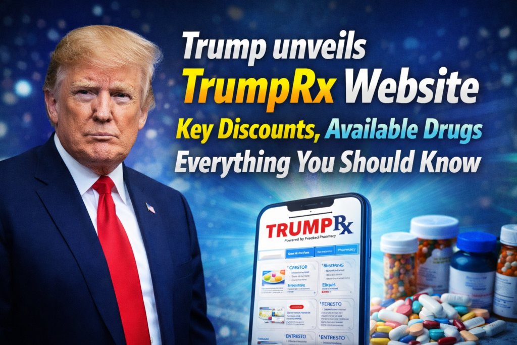 Trump Rx Logo Trump unveils TrumpRx Website: Key Discounts, Available Drugs